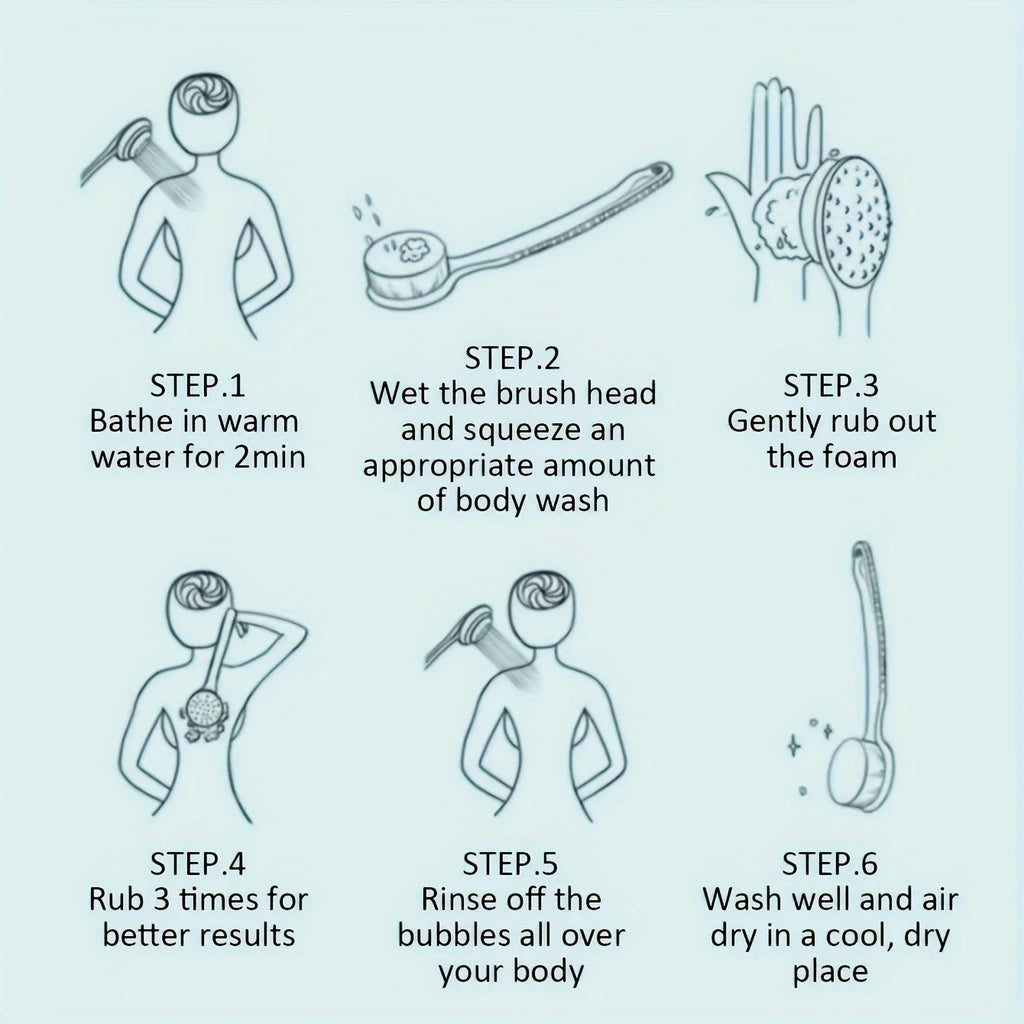 Long Handle Soft Shower Body Scrubber