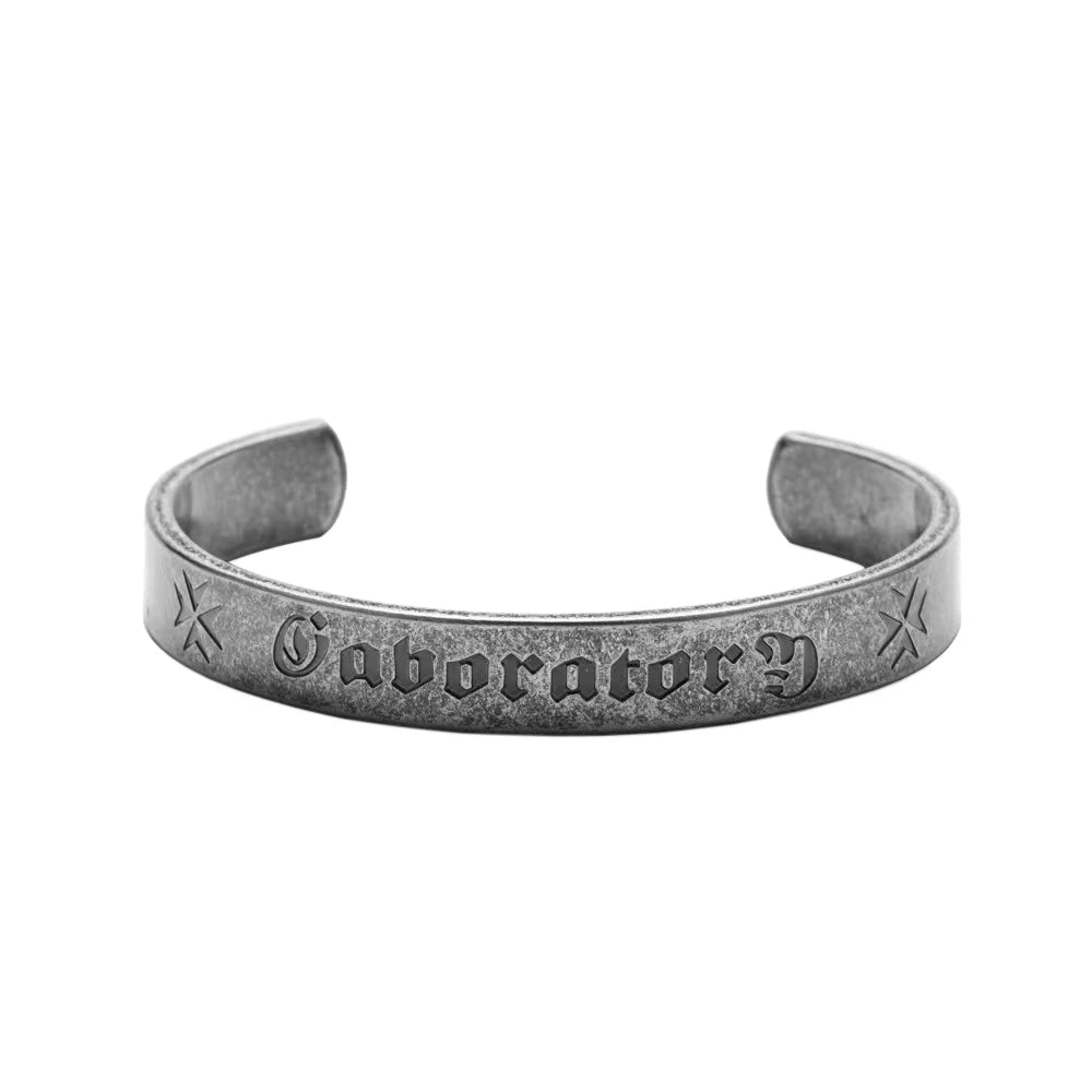 Stainless Steel Sutra Mantra Cuff Bracelet