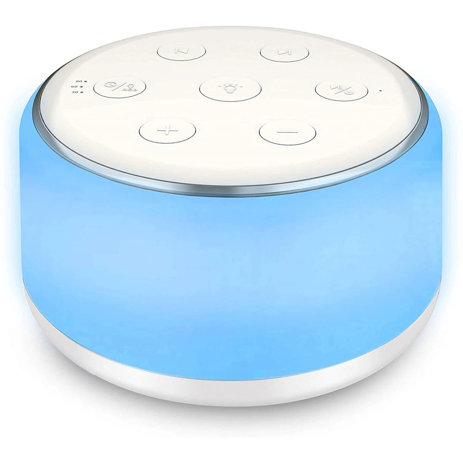 Desktop White Noise Machine with Night Lights, 34 Soothing Sounds, and Timer.