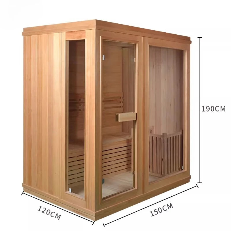 Home Sauna Room with Stone Heater