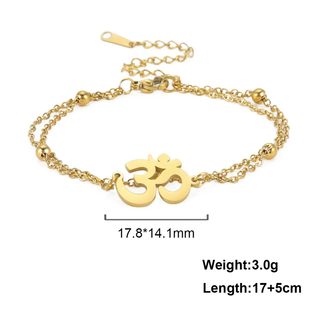 Stainless Steel OM Charm Bracelet