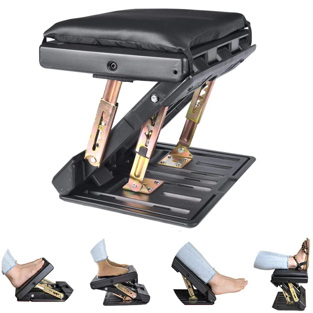 Adjustable Ergonomic Footrest with Soft Pad