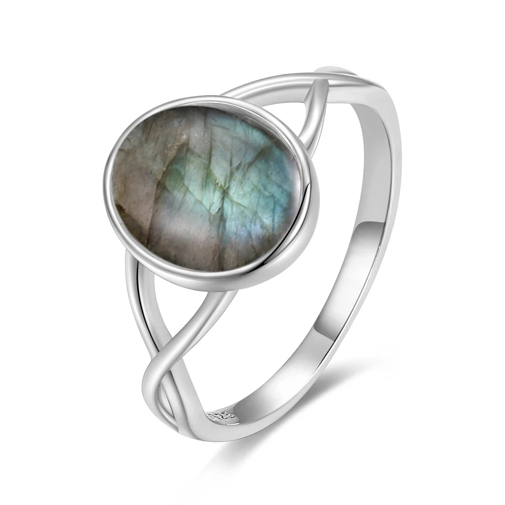925 Sterling Silver Amethyst Oval Ring