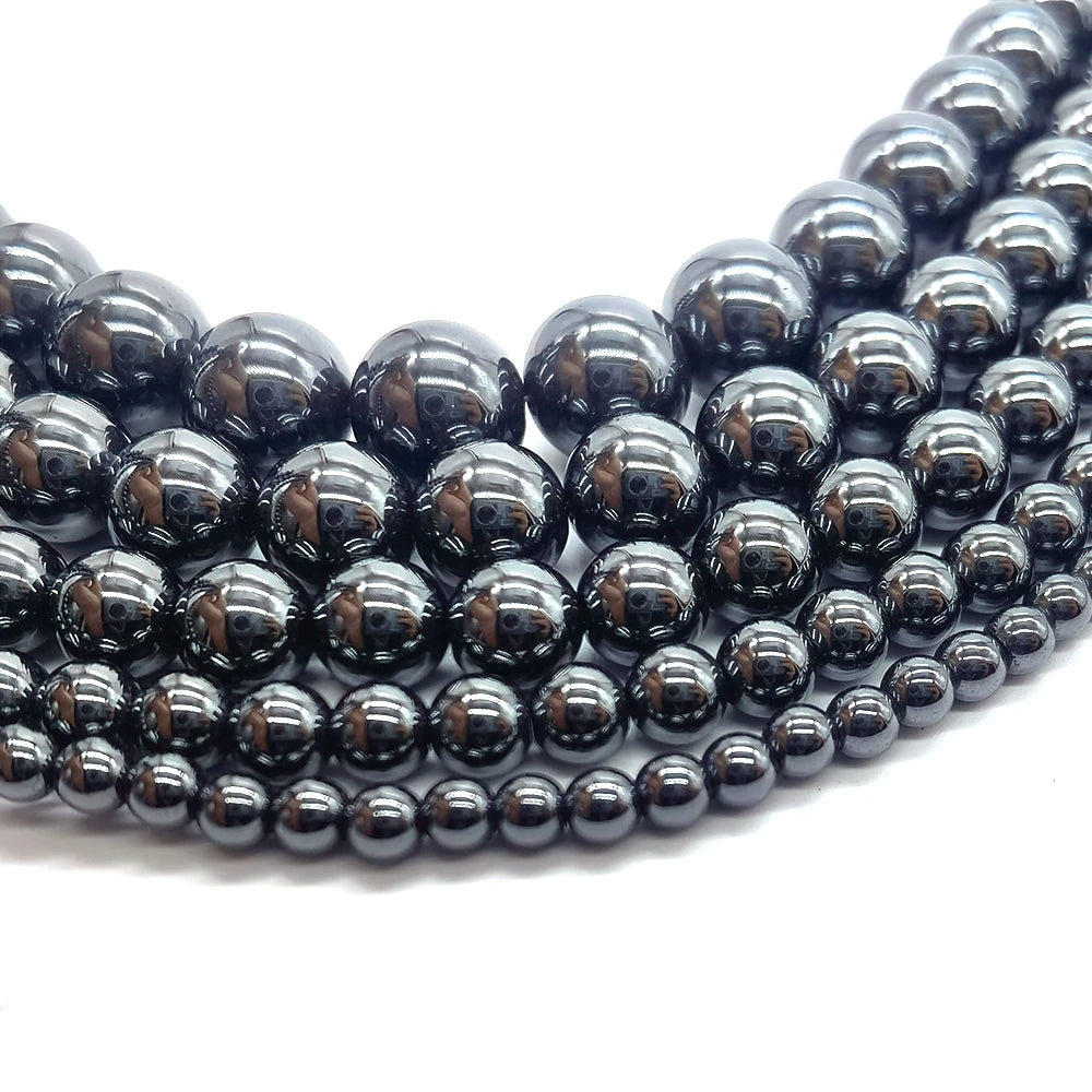 Natural Black Hematite Stone Beads