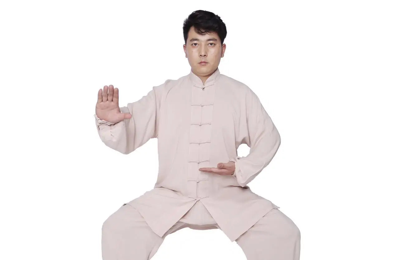 Men's and Women's Cotton Tai Chi Uniforms for Martial Arts and Exercise.
