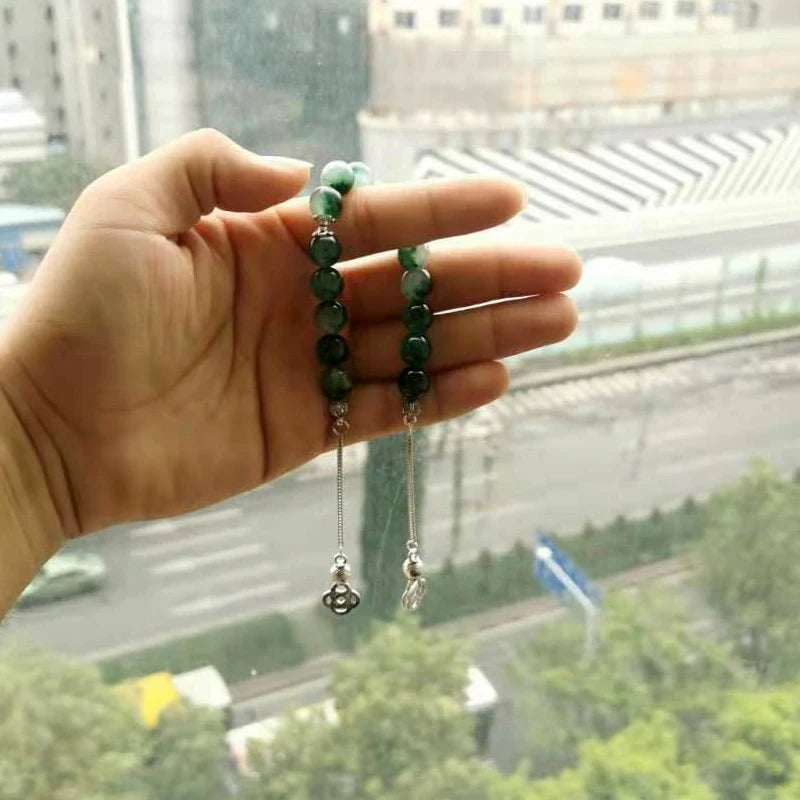 Green Beaded Tasbih Bracelet