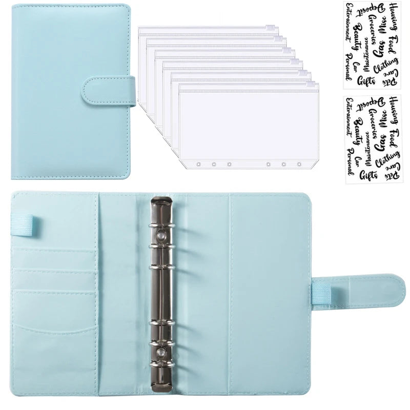 A6 Budget Binder with Calculator and Zipper Envelopes