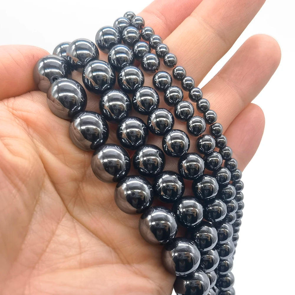 Natural Black Hematite Stone Beads