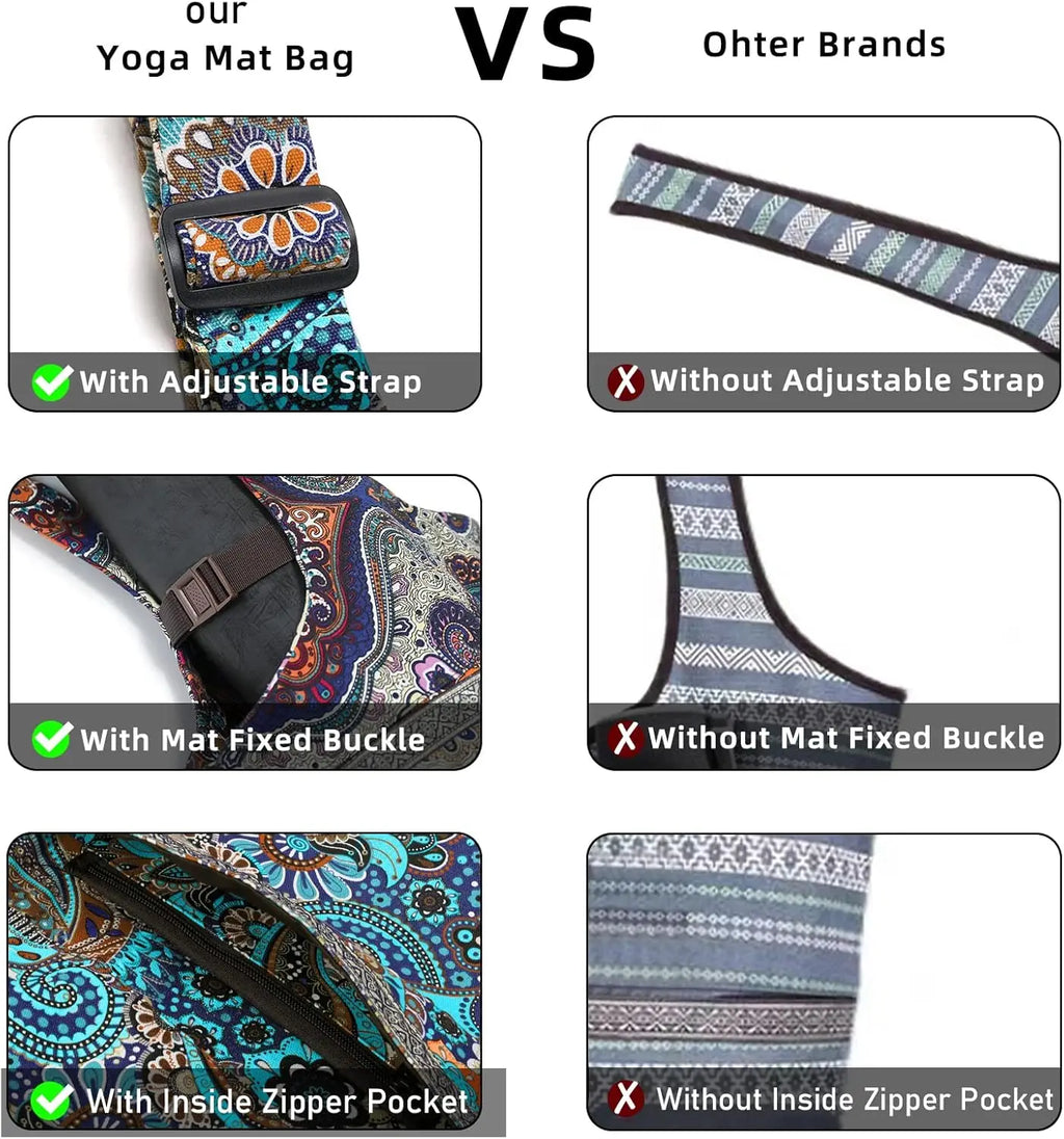 Large Yoga Mat Bag with Adjustable Strap