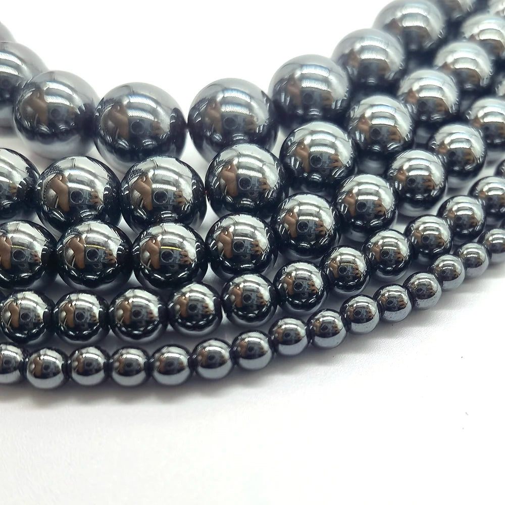 Natural Black Hematite Stone Beads