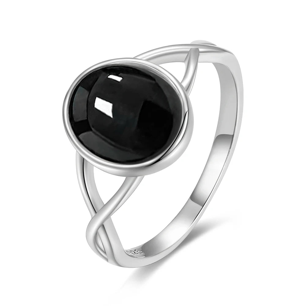 925 Sterling Silver Amethyst Oval Ring