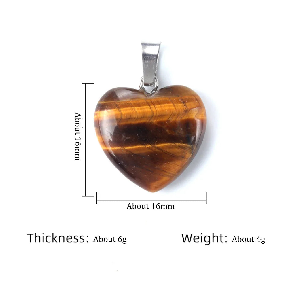 12-Pack Heart-Shaped Crystal Agate Pendants