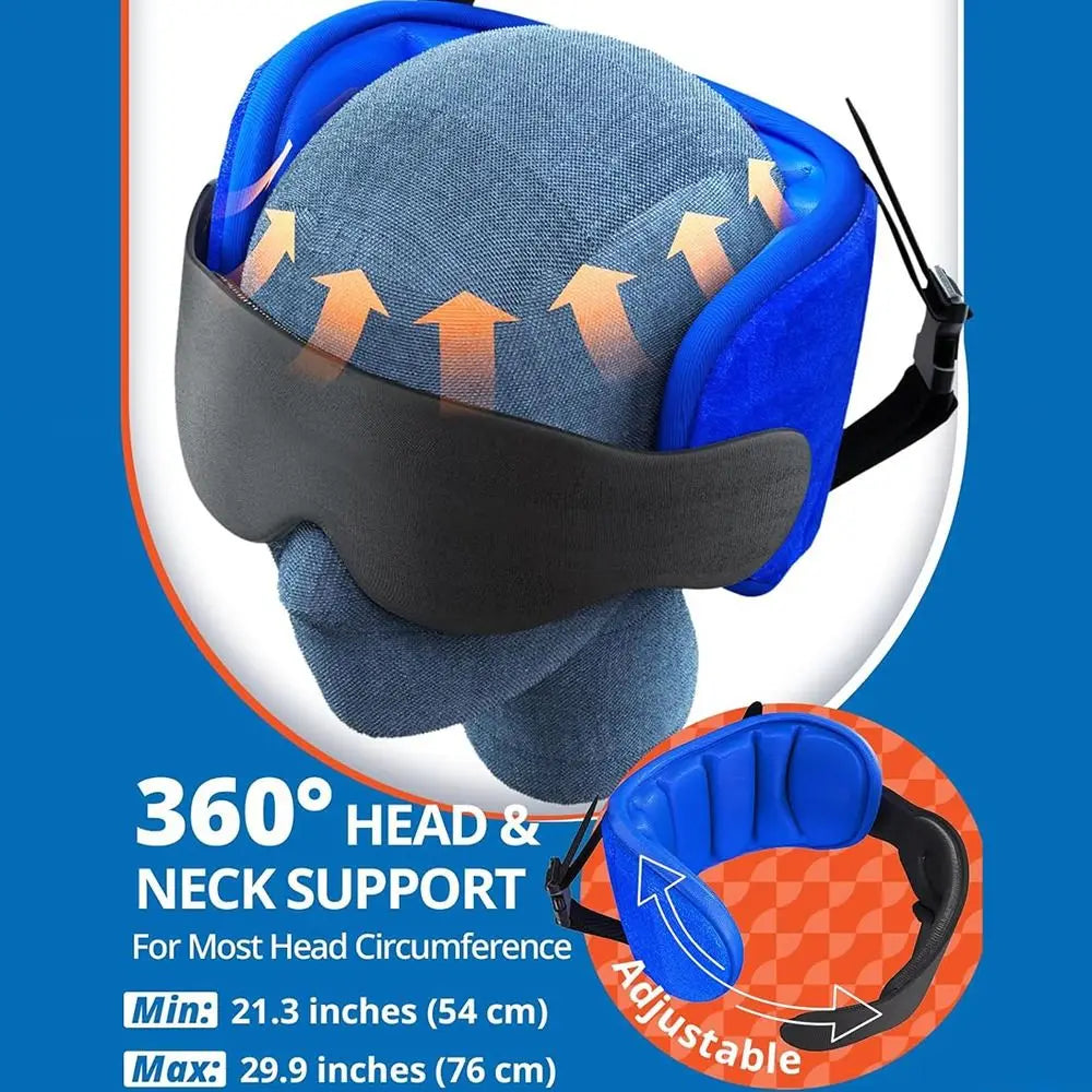 3D Contoured Travel Pillow with Blackout Eye Mask