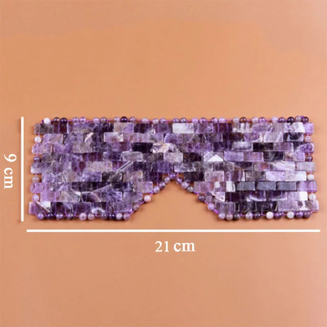 Natural Amethyst Quartz Cooling Heating Eye Migraine Headache Relief Reusable Sleep Mask SPA Therapy Relax Gift for Women Men