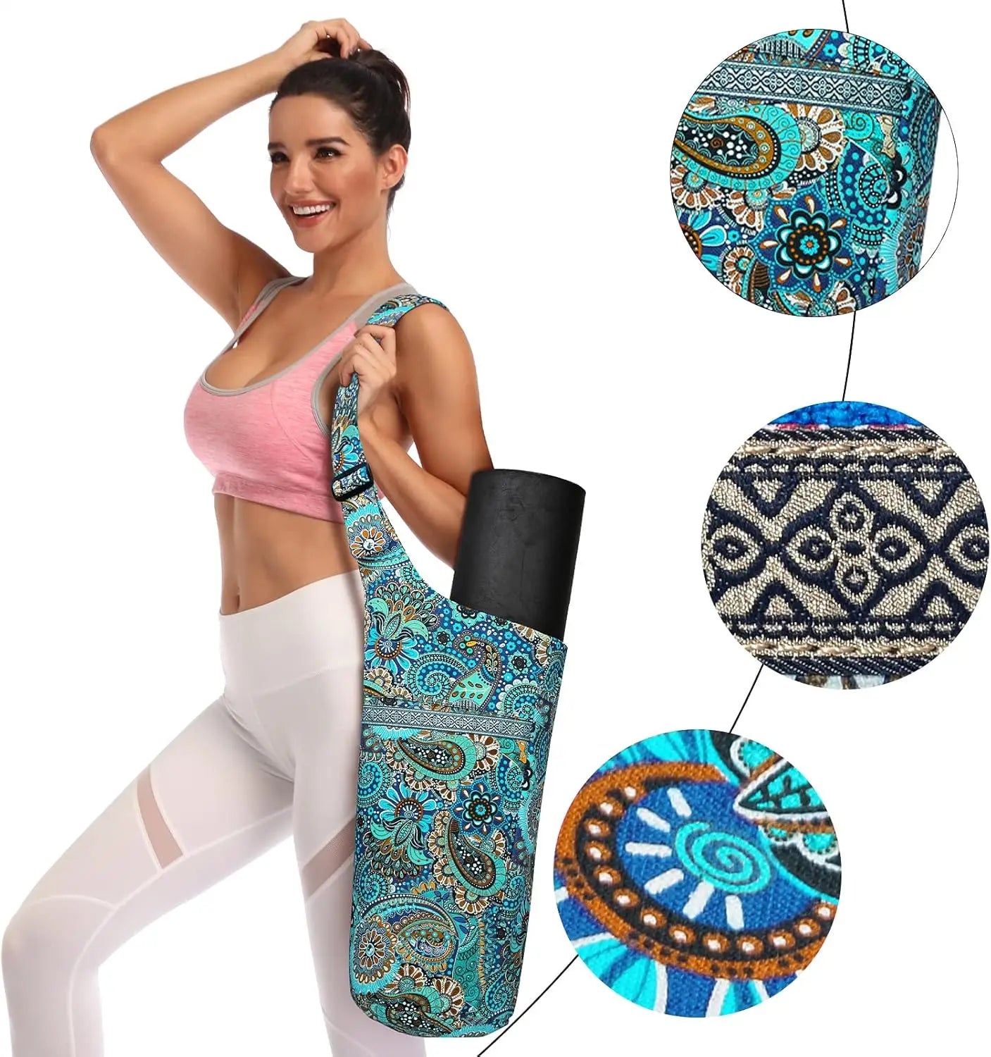 Large Yoga Mat Bag with Adjustable Strap
