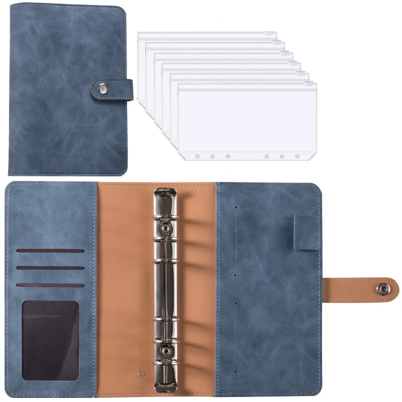 A6 Budget Binder with Calculator and Zipper Envelopes