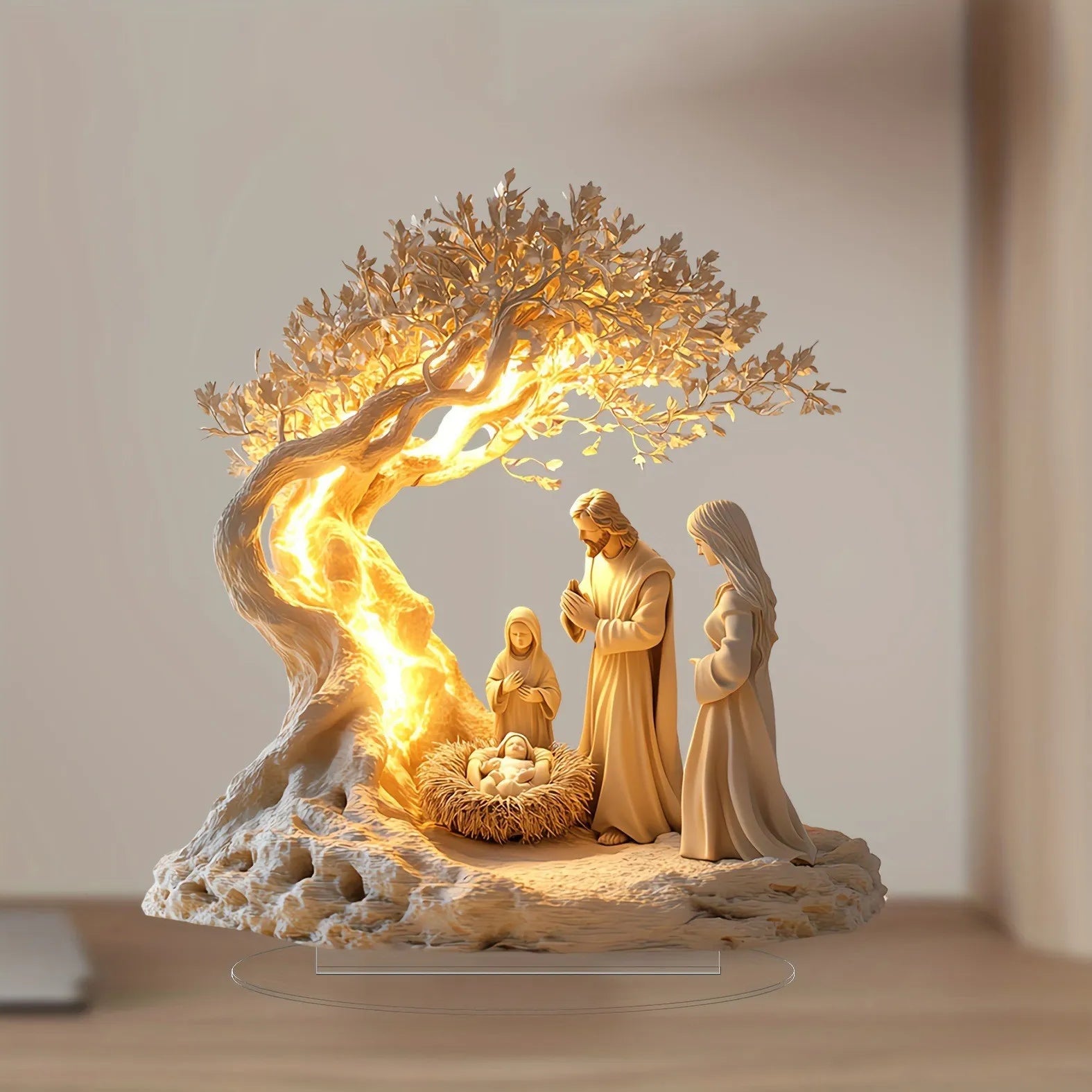 Moonlight Prayer Desk Art Decor