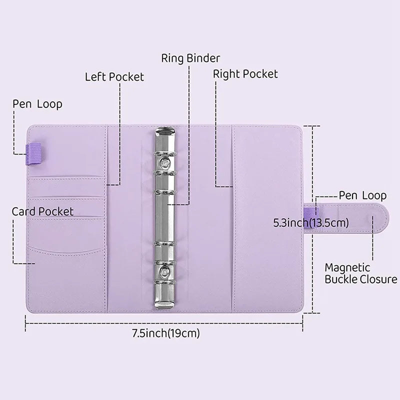 A6 Budget Binder with Calculator and Zipper Envelopes