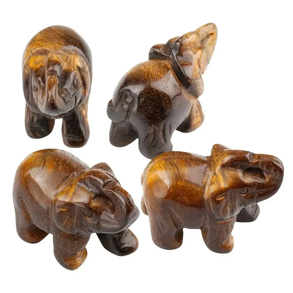 Hand-Carved Natural Stone Elephant Figurine