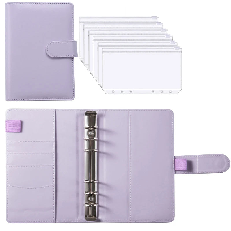 A6 Budget Binder with Calculator and Zipper Envelopes