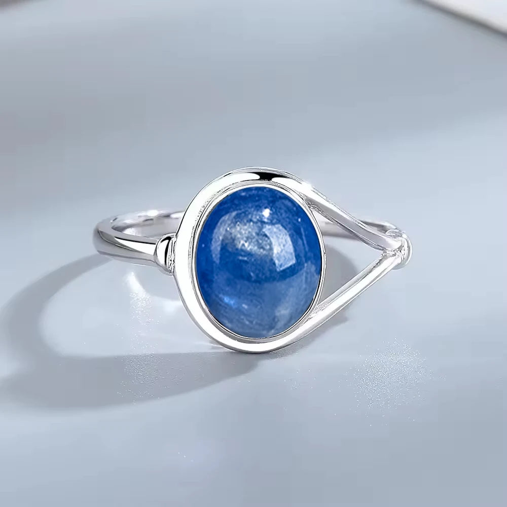 925 Sterling Silver Amethyst Oval Ring