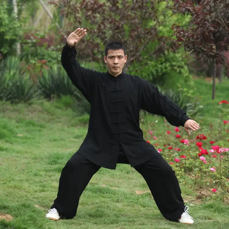 Men's and Women's Cotton Tai Chi Uniforms for Martial Arts and Exercise.