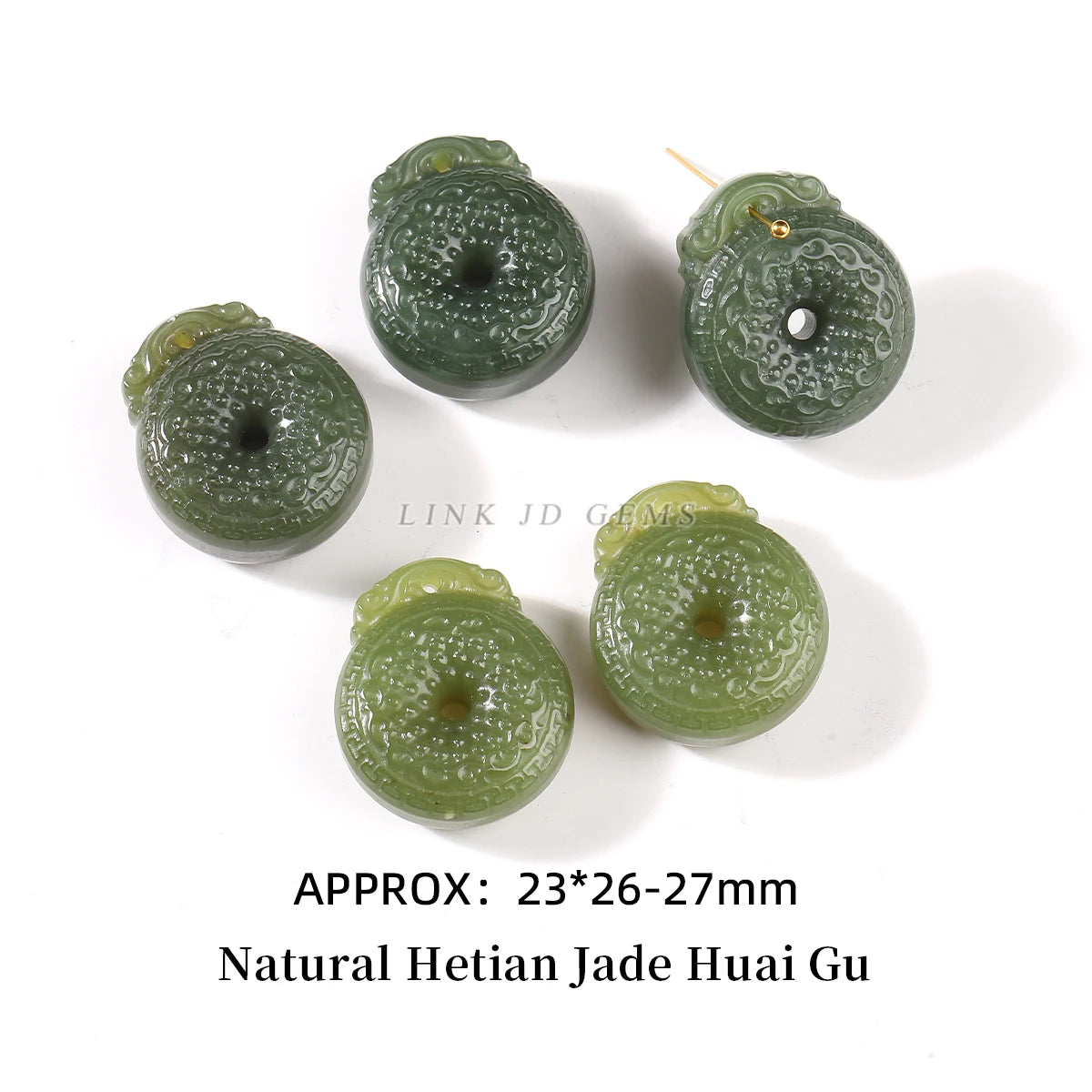 Natural Hetian Jade Pixiu Buddha Bead