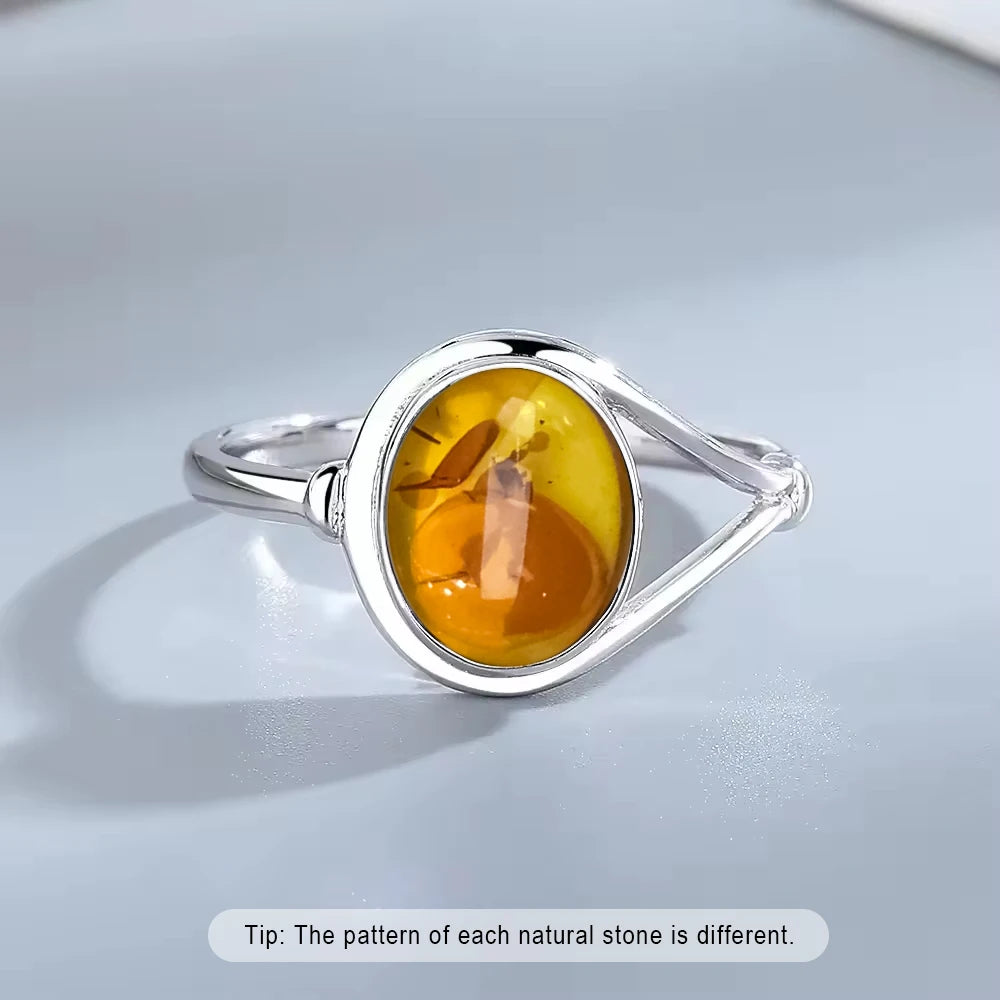 925 Sterling Silver Amethyst Oval Ring