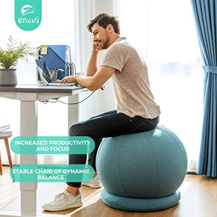 Yoga Ball Chair with Base and Slipcover