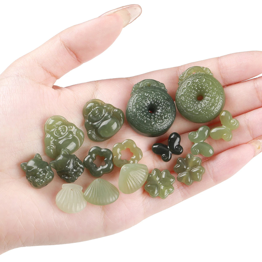 Natural Hetian Jade Pixiu Buddha Bead