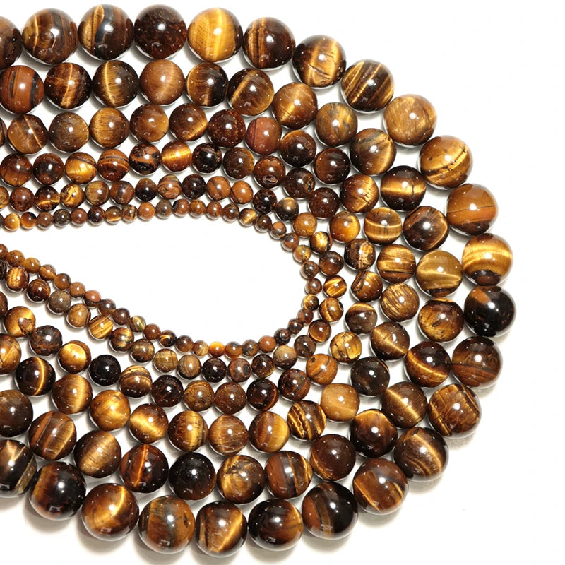 Natural Tiger Eye Round Stone Beads