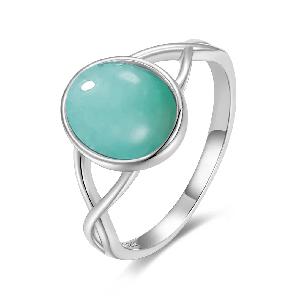 925 Sterling Silver Amethyst Oval Ring