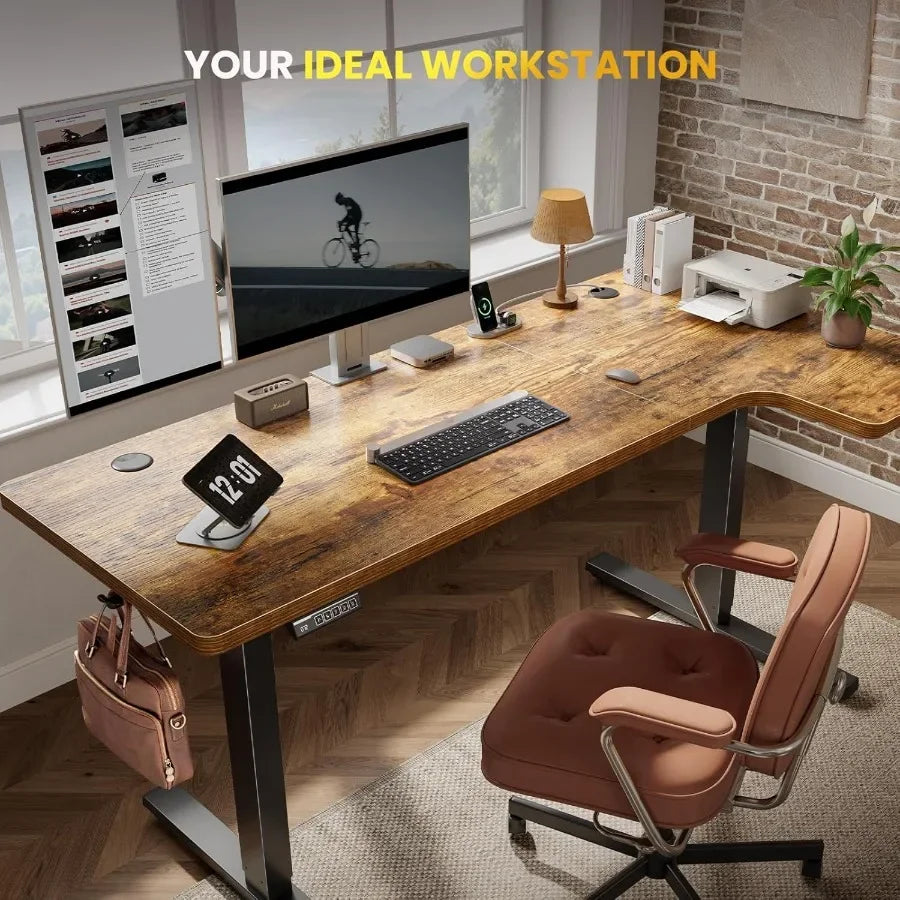 55-Inch L-Shaped Electric Standing Desk