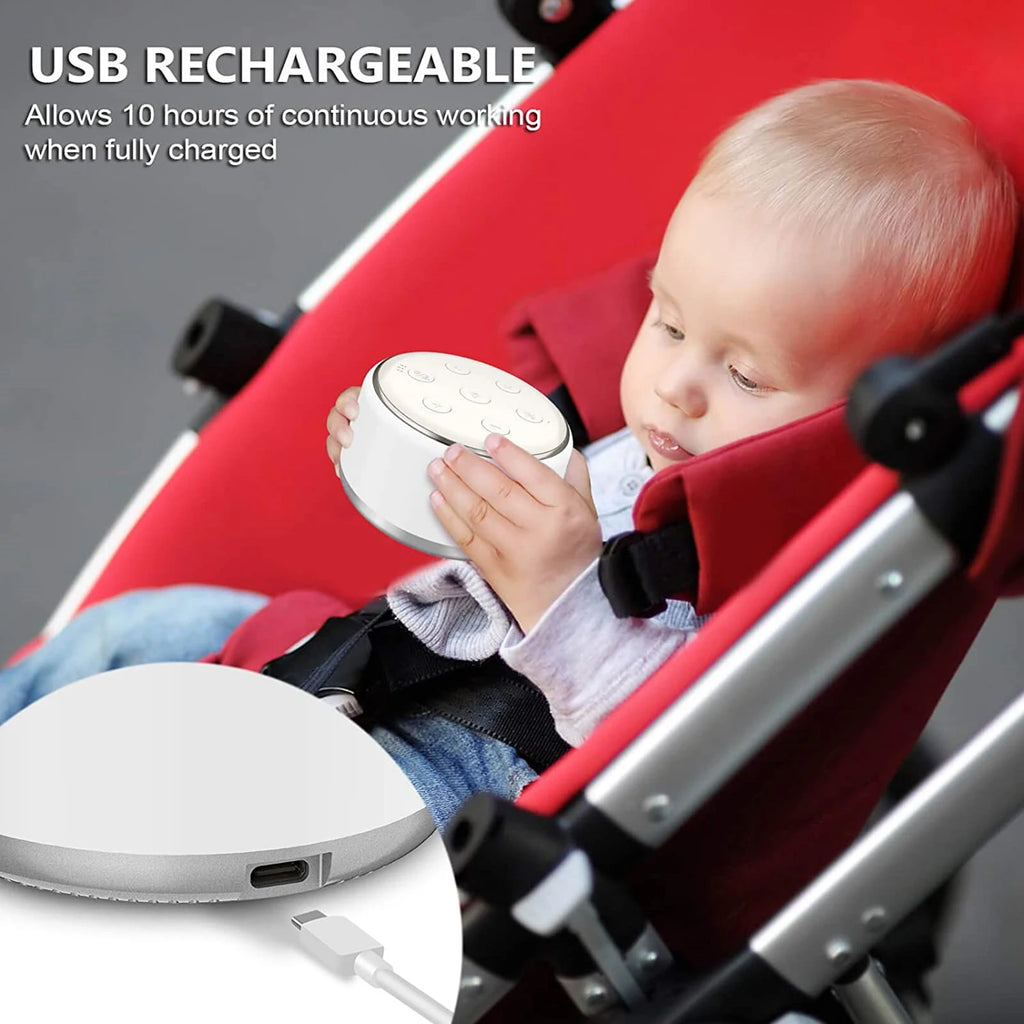 Desktop White Noise Machine with Night Lights, 34 Soothing Sounds, and Timer.