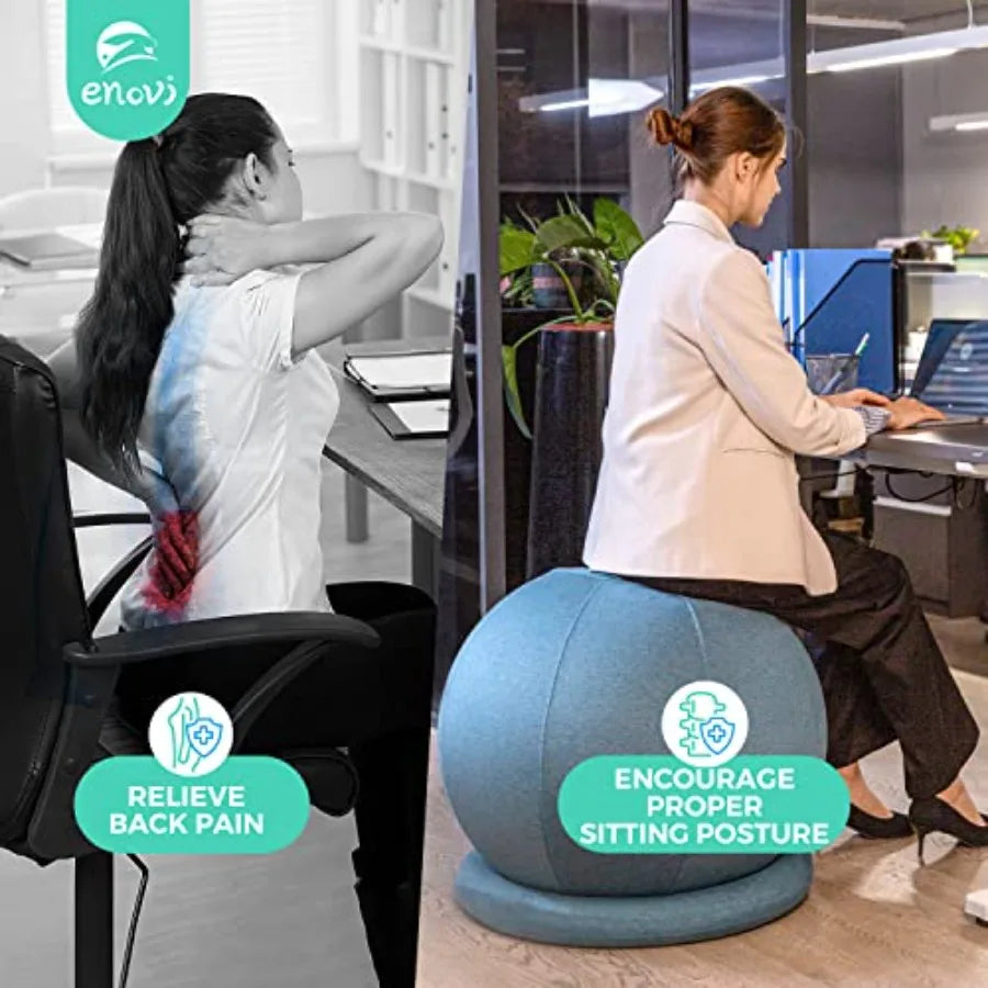 Yoga Ball Chair with Base and Slipcover