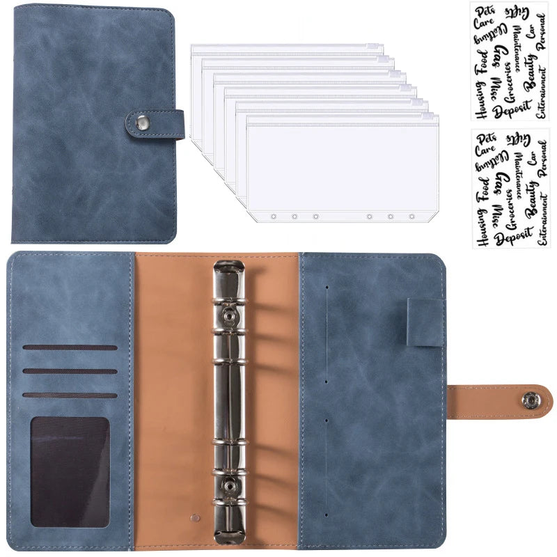 A6 Budget Binder with Calculator and Zipper Envelopes