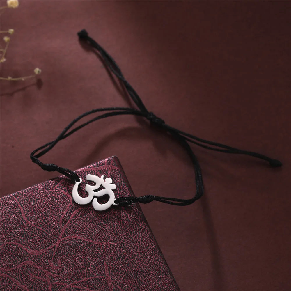 Stainless Steel OM Charm Bracelet