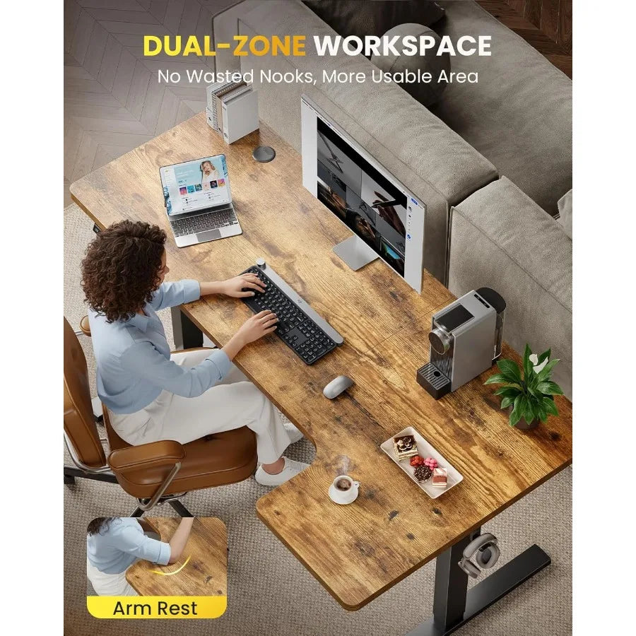 55-Inch L-Shaped Electric Standing Desk