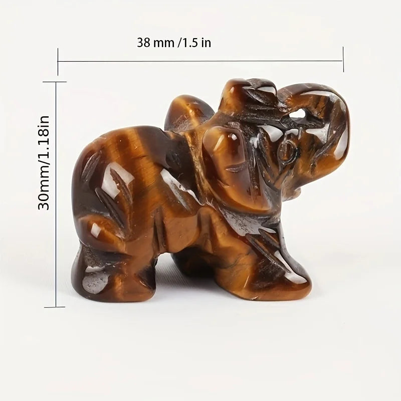Hand-Carved Crystal Elephant Figurine