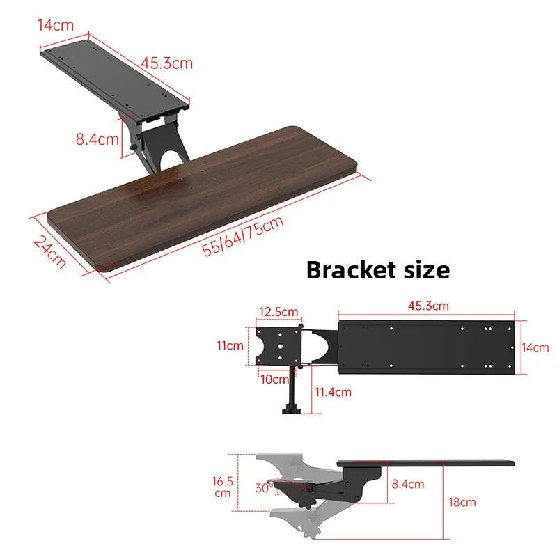 Under-Desk Keyboard Tray with Swivel Mouse Pad