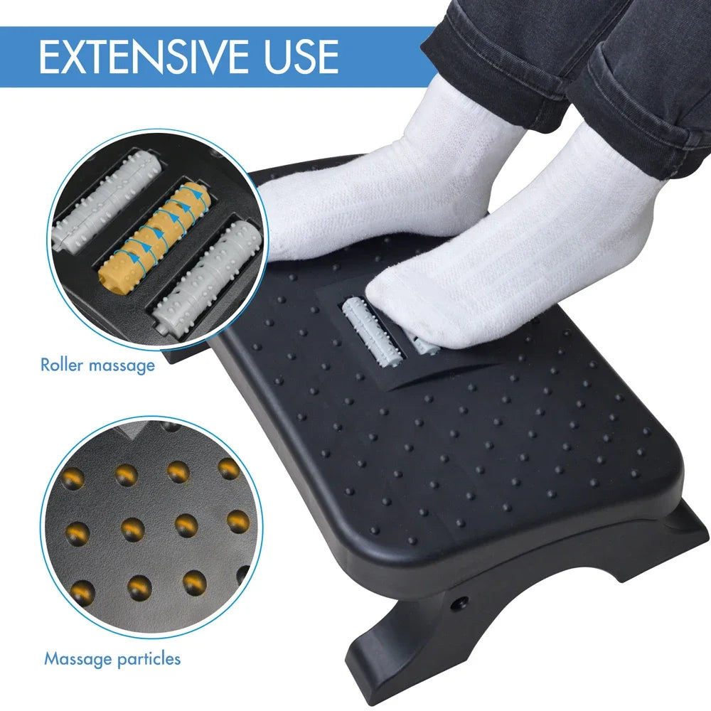 Ergonomic Under-Desk Footrest with Rollers