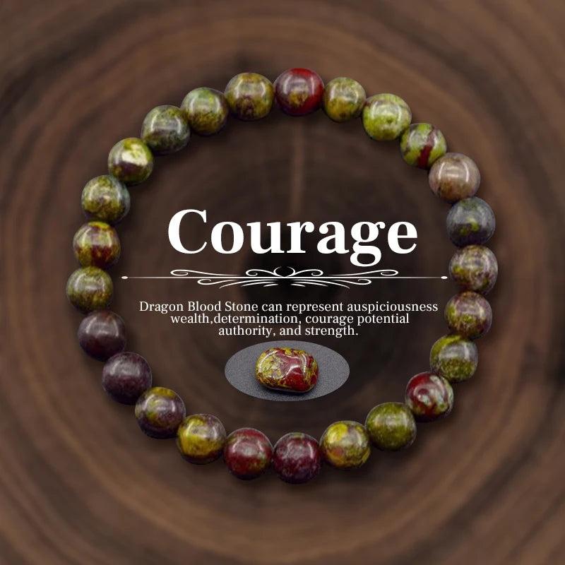 8 mm Natural Stone Beaded Bracelet