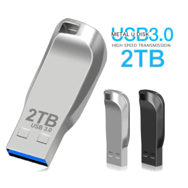 2TB Metal USB 3.0 Flash Drive with Type-C Adapter