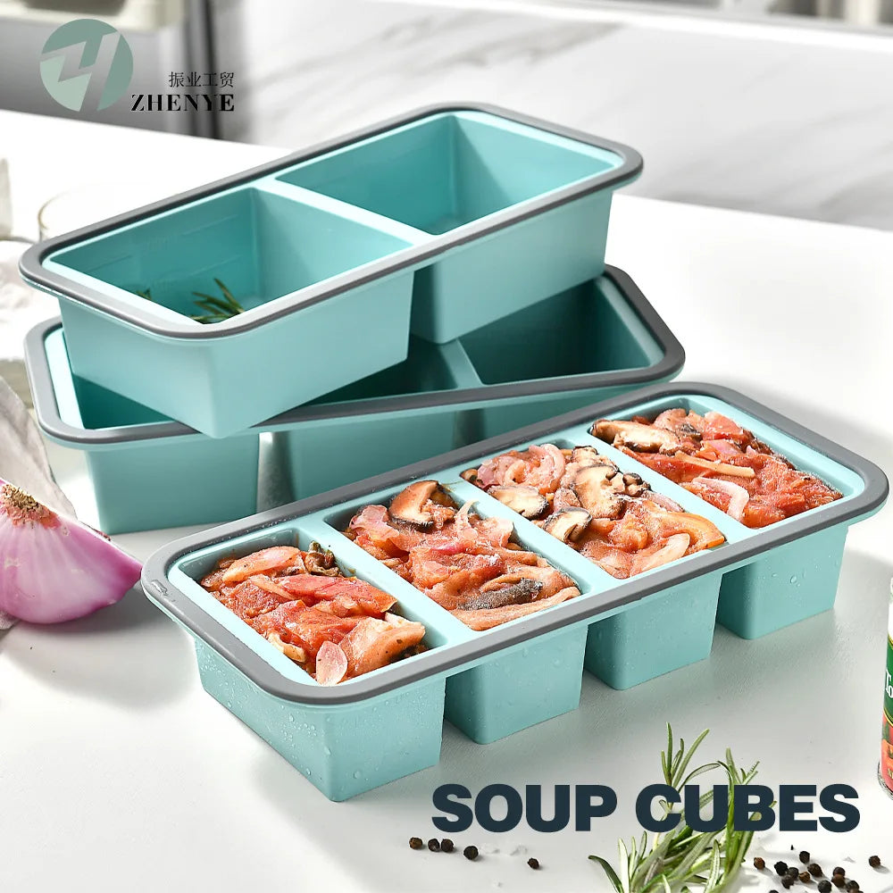 Large Silicone Freezer Tray with Lid