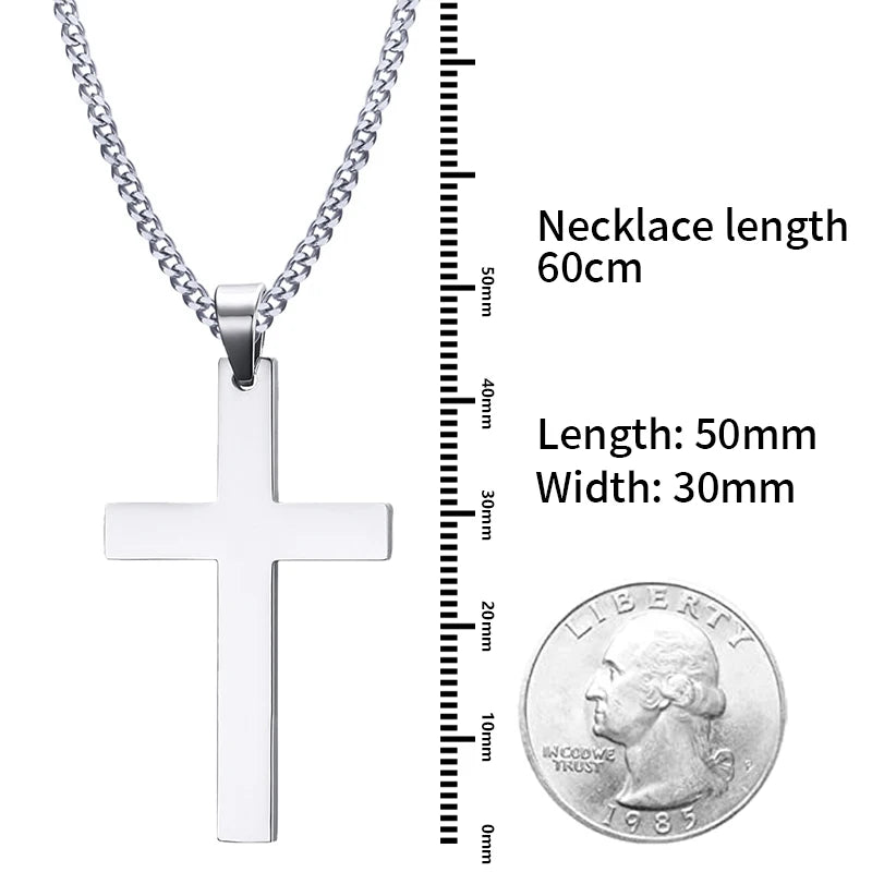 Stainless Steel Cross Pendant Necklace