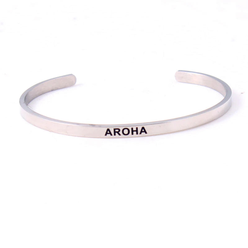 2022 New 4MM Stainless Steel Inspirational Maori Love Mantra Bracelet for Women - Best Gift