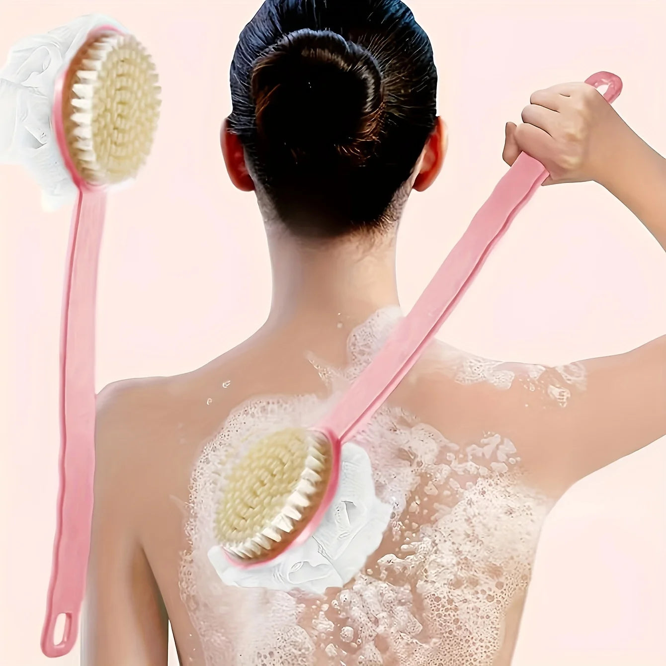 Long Handle Soft Shower Body Scrubber