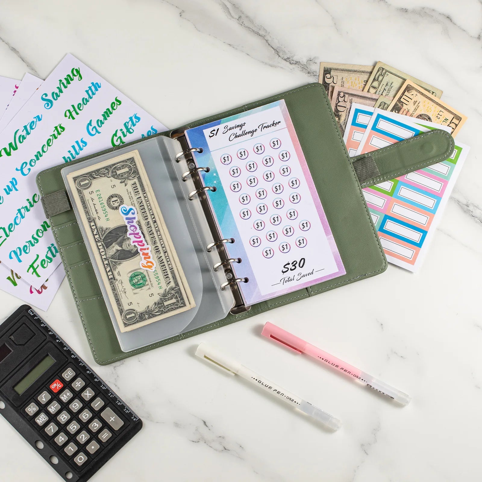 A6 Money-Saving Challenge Binder Set