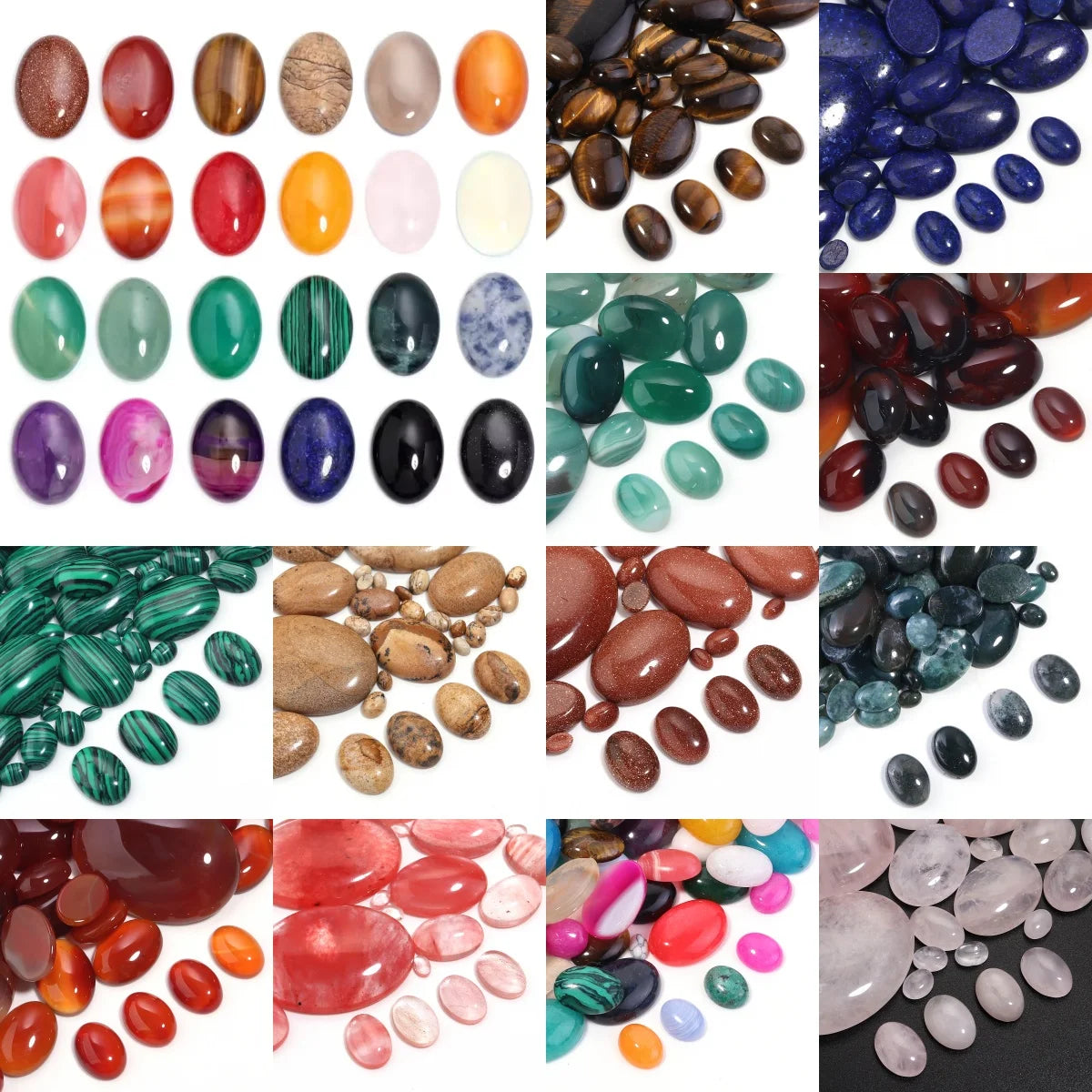 Natural Stone Oval Cabochons