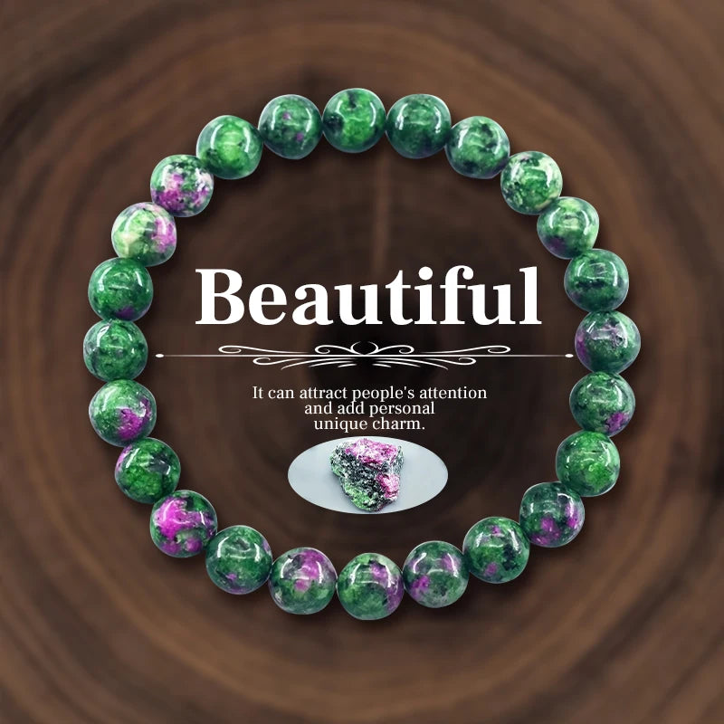8 mm Natural Stone Beaded Bracelet